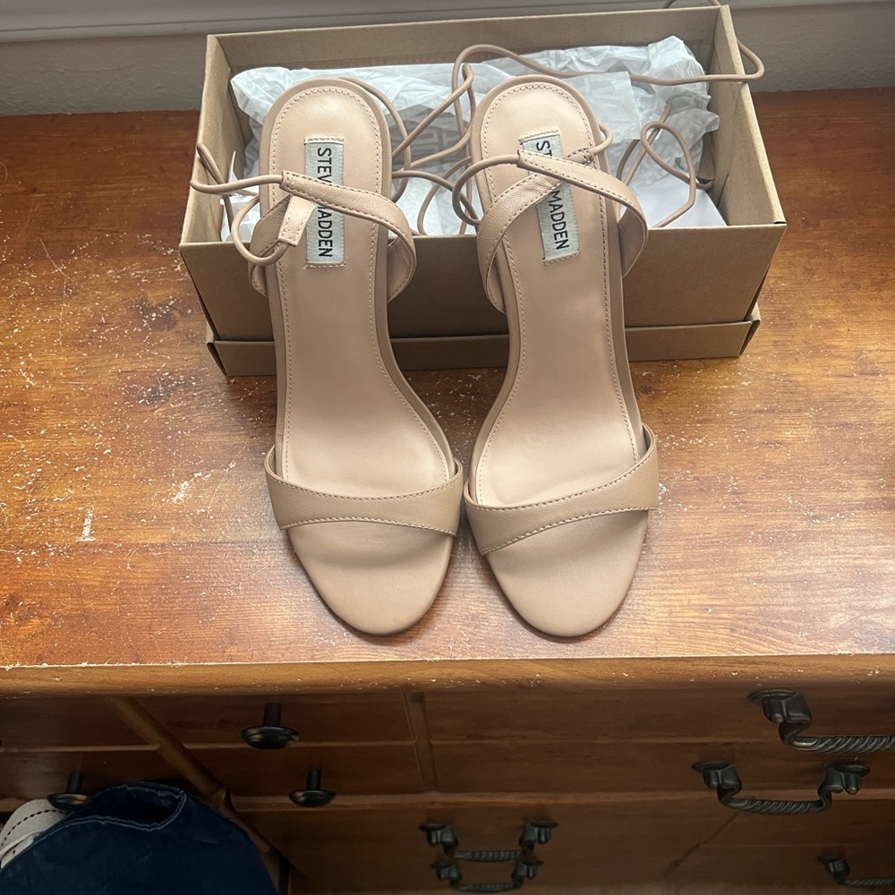 Steve Madden Michele Lace-Up Open-Toe Heels